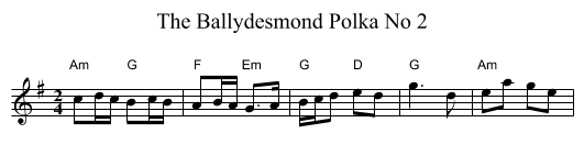 Ballydesmond Polka No 2, The - staff notation