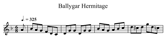 Ballygar Hermitage - staff notation