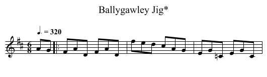 Ballygawley Jig* - staff notation