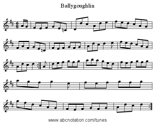 Ballygoughlin - staff notation
