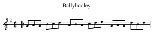 Ballyhooley - staff notation