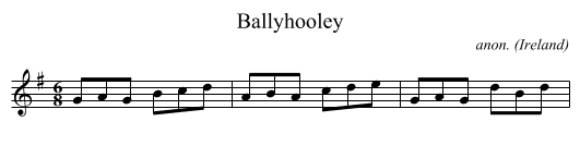 Ballyhooley - staff notation