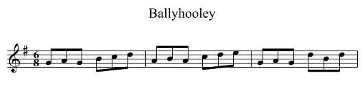 Ballyhooley - staff notation