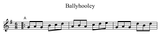 Ballyhooley - staff notation