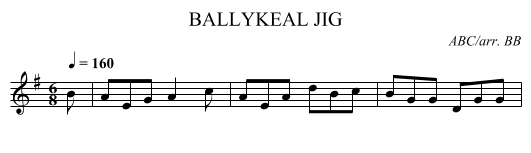 BALLYKEAL JIG - staff notation