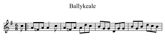 Ballykeale - staff notation