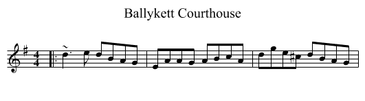 Ballykett Courthouse - staff notation