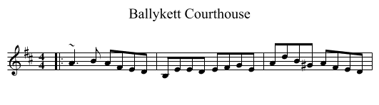 Ballykett Courthouse - staff notation