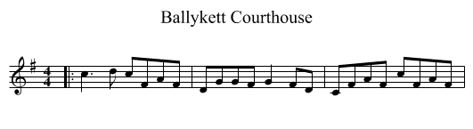 Ballykett Courthouse - staff notation