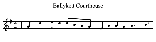 Ballykett Courthouse - staff notation