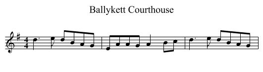 Ballykett Courthouse - staff notation
