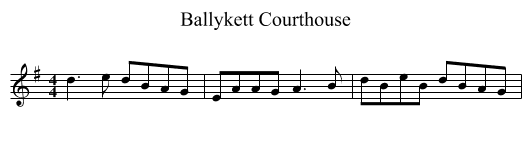 Ballykett Courthouse - staff notation