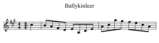 Ballykinleer - staff notation