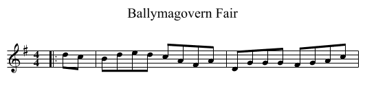 Ballymagovern Fair - staff notation