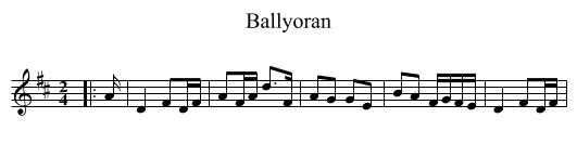 Ballyoran - staff notation
