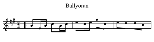 Ballyoran - staff notation