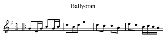 Ballyoran - staff notation
