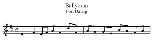 Ballyoran - staff notation