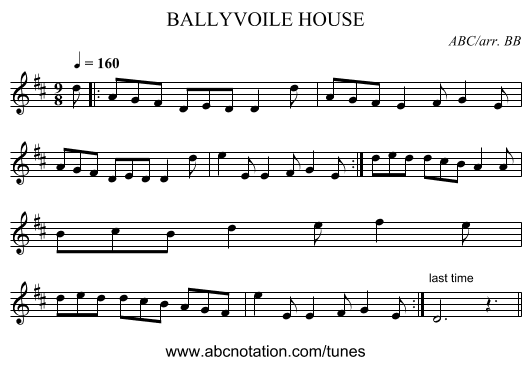 BALLYVOILE HOUSE - staff notation