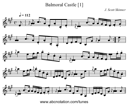 Balmoral Castle [1] - staff notation