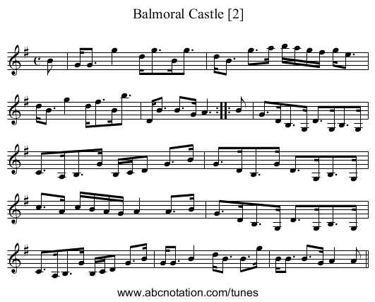 Balmoral Castle [2] - staff notation