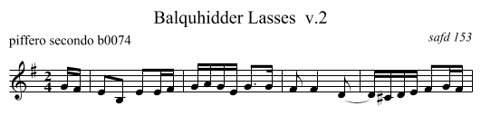 Balquhidder Lasses  v.2 - staff notation