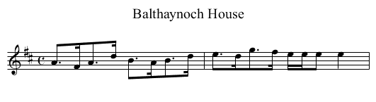 Balthaynoch House - staff notation