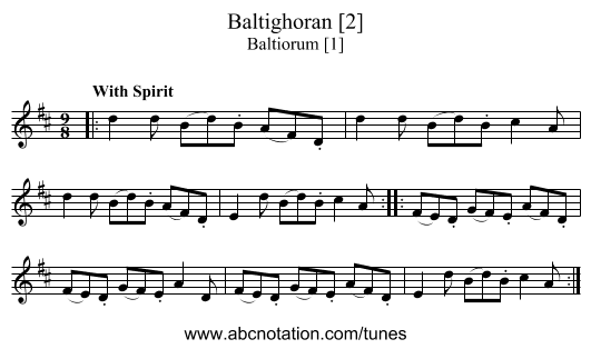 Baltighoran [2] - staff notation