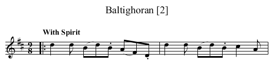 Baltighoran [2] - staff notation