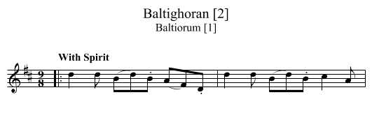 Baltighoran [2] - staff notation