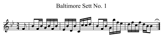 Baltimore Sett No. 1 - staff notation
