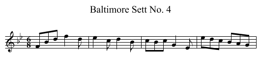 Baltimore Sett No. 4 - staff notation