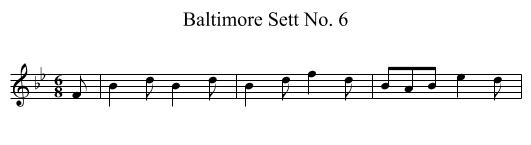 Baltimore Sett No. 6 - staff notation