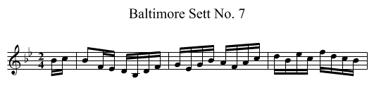 Baltimore Sett No. 7 - staff notation