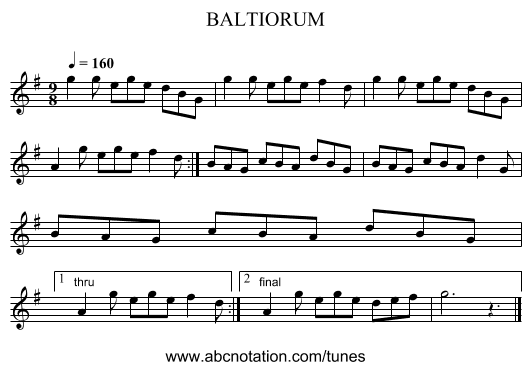 BALTIORUM - staff notation