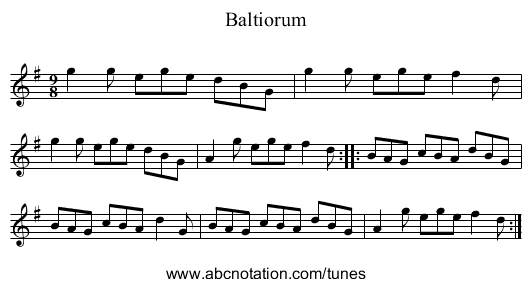 Baltiorum - staff notation