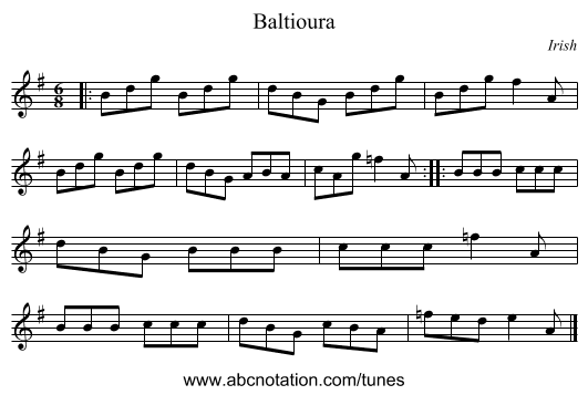 Baltioura - staff notation