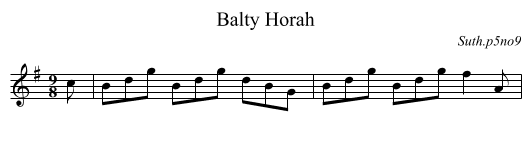 Balty Horah - staff notation