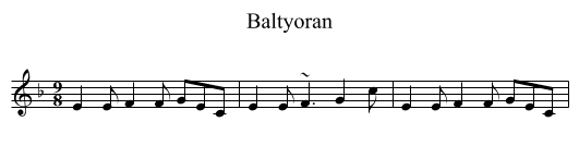 Baltyoran - staff notation