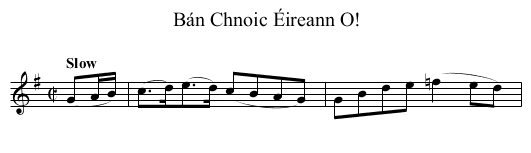 Bán Chnoic Éireann O! - staff notation