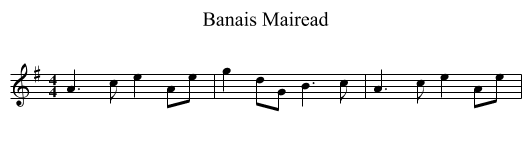 Banais Mairead - staff notation