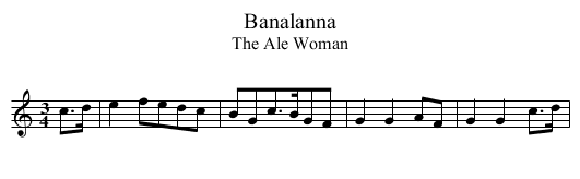Banalanna - staff notation