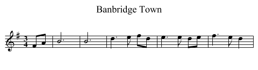 Banbridge Town - staff notation