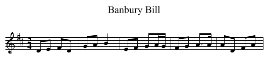 Banbury Bill - staff notation