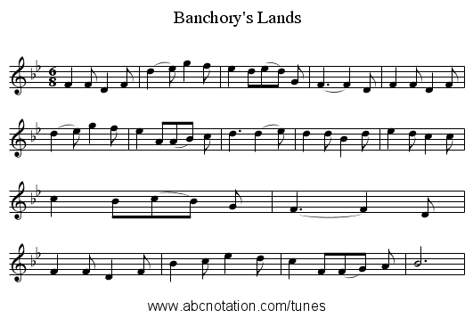 Banchory's Lands - staff notation