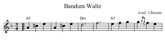 Bandura Waltz - staff notation