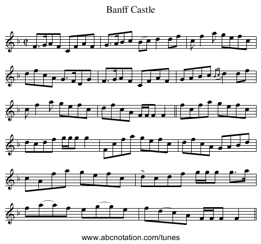Banff Castle - staff notation
