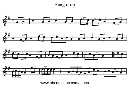 Bang it up - staff notation