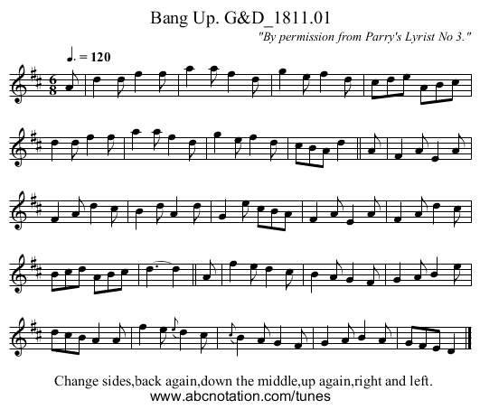 Bang Up. G&D_1811.01 - staff notation
