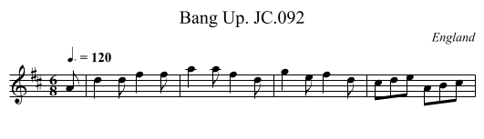 Bang Up. JC.092 - staff notation